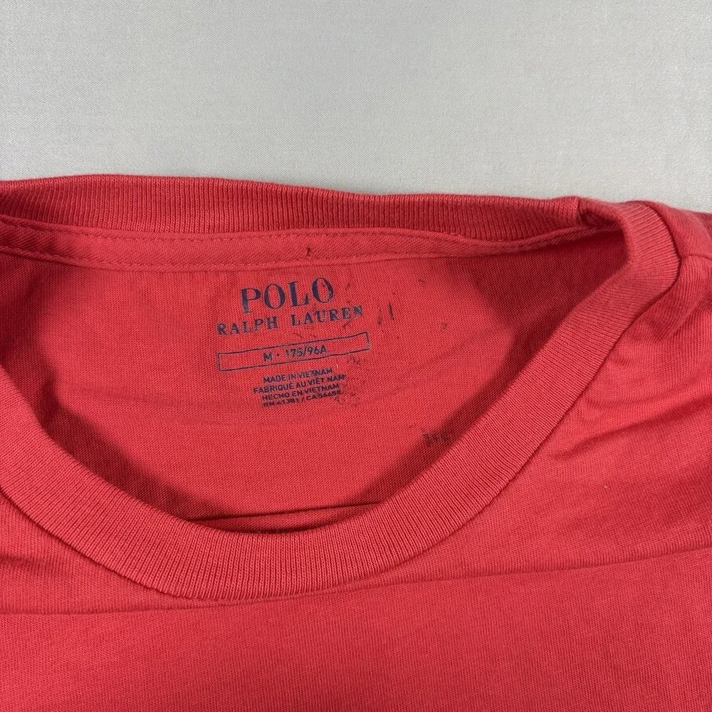 Polo Ralph Lauren T Shirt Lot 2 Mens Medium Red Crew Neck V Neck Pony Logo Tee